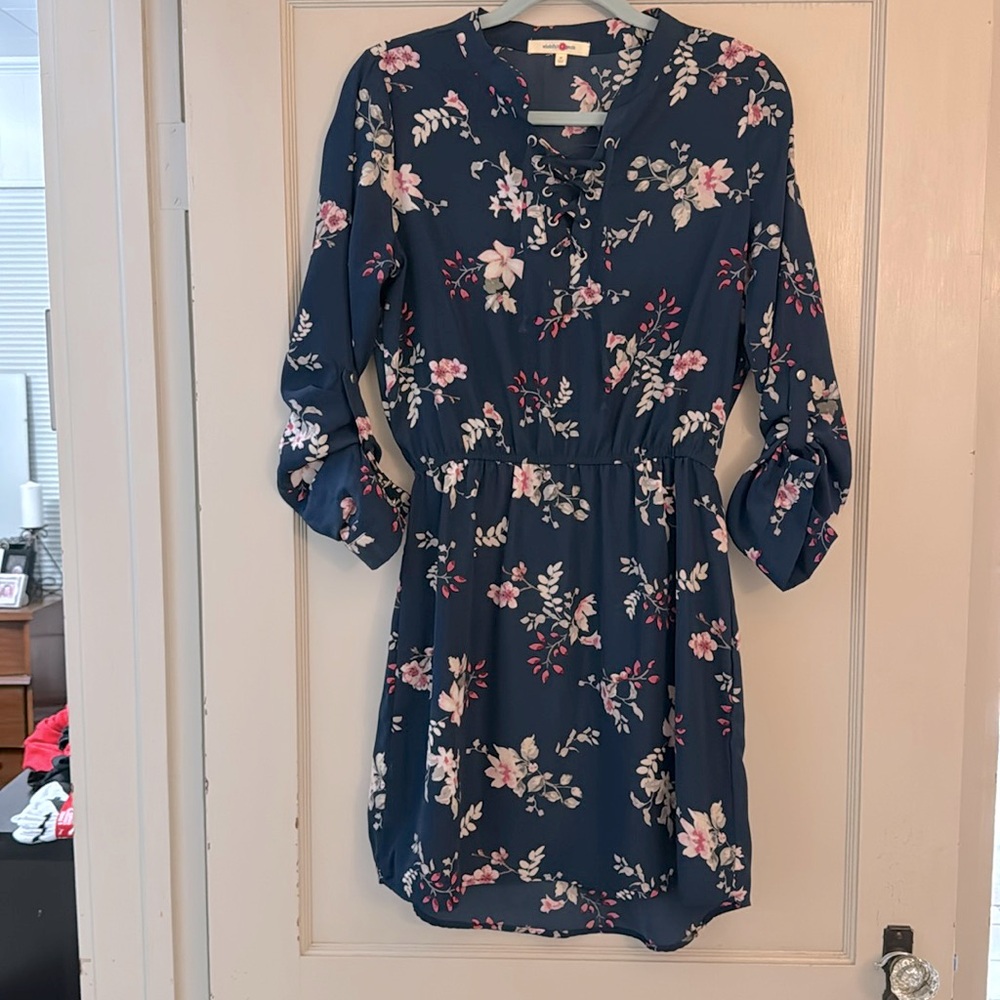 Adorable Navy Floral Print Dress